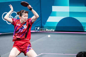 2024-07-27 - Hina Hayata (JPN), Mixed doubles round of 16, Table Tennis, during the Olympic Games Paris 2024 on 27 July 2024 at South Paris Arena 4 in Paris, France - OLYMPIC GAMES PARIS 2024 - 27/07 - OLYMPIC GAMES PARIS 2024 - OLYMPIC GAMES