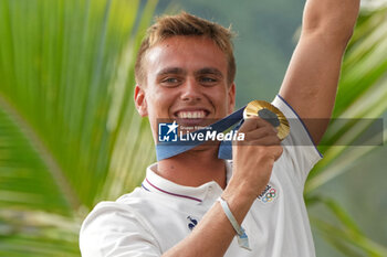 2024-08-05 - Kauli Vaast of France Gold medal, Surfing, Men's Gold Medal Match during the Olympic Games Paris 2024 on 6 August 2024 at Teahupo'o in Tahiti, French Polynesia - OLYMPIC GAMES PARIS 2024 - 06/08 - OLYMPIC GAMES PARIS 2024 - OLYMPIC GAMES