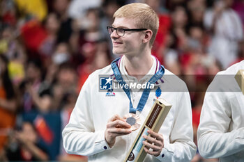 2024-08-09 - Felix Lebrun (FRA) Bronze medal, Table Tennis, Men's Team during the Olympic Games Paris 2024 on 9 August 2024 at South Paris Arena in Paris, France - OLYMPIC GAMES PARIS 2024 - 09/08 - OLYMPIC GAMES PARIS 2024 - OLYMPIC GAMES