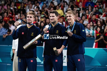 2024-08-09 - Sweden Silver medal, Table Tennis, Men's Team during the Olympic Games Paris 2024 on 9 August 2024 at South Paris Arena in Paris, France - OLYMPIC GAMES PARIS 2024 - 09/08 - OLYMPIC GAMES PARIS 2024 - OLYMPIC GAMES