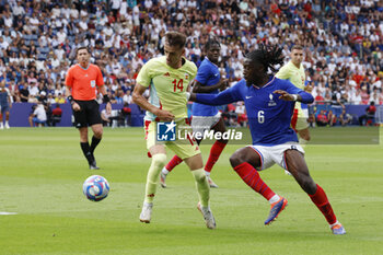 2024-08-09 - Aimar Oroz of Spain and Manu Koné of France, Football, Men's Gold Medal Match between France and Spain during the Olympic Games Paris 2024 on 9 August 2024 at Parc des Princes in Paris, France - OLYMPIC GAMES PARIS 2024 - 09/08 - OLYMPIC GAMES PARIS 2024 - OLYMPIC GAMES