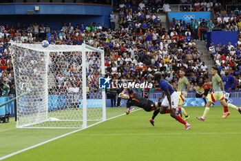 2024-08-09 - Jean-Philippe Mateta of France and Arnau Tenas of Spain, Football, Men's Gold Medal Match between France and Spain during the Olympic Games Paris 2024 on 9 August 2024 at Parc des Princes in Paris, France - OLYMPIC GAMES PARIS 2024 - 09/08 - OLYMPIC GAMES PARIS 2024 - OLYMPIC GAMES