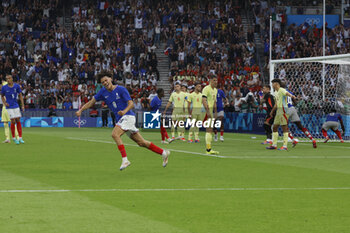 2024-08-09 - Maghnes Akliouche of France celebrates his goal, Football, Men's Gold Medal Match between France and Spain during the Olympic Games Paris 2024 on 9 August 2024 at Parc des Princes in Paris, France - OLYMPIC GAMES PARIS 2024 - 09/08 - OLYMPIC GAMES PARIS 2024 - OLYMPIC GAMES