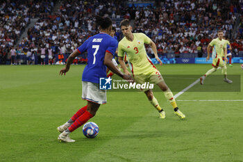 2024-08-09 - Michael Olise of France and Juan Miranda of Spain, Football, Men's Gold Medal Match between France and Spain during the Olympic Games Paris 2024 on 9 August 2024 at Parc des Princes in Paris, France - OLYMPIC GAMES PARIS 2024 - 09/08 - OLYMPIC GAMES PARIS 2024 - OLYMPIC GAMES