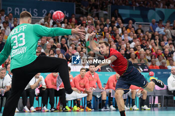 2024-08-09 - Kauldi ODRIOZOLA (Spain), Handball, Men's Semifinal between Germany and Spain during the Olympic Games Paris 2024 on 9 August 2024 at Pierre Mauroy stadium in Villeneuve-d'Ascq near Lille, France - OLYMPIC GAMES PARIS 2024 - 09/08 - OLYMPIC GAMES PARIS 2024 - OLYMPIC GAMES