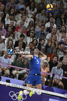 2024-08-09 - Alessandro Michieletto (Italy), Volleyball, Men's Bronze Medal Match between Italy and United States during the Olympic Games Paris 2024 on 9 August 2024 at South Paris Arena in Paris, France - OLYMPIC GAMES PARIS 2024 - 09/08 - OLYMPIC GAMES PARIS 2024 - OLYMPIC GAMES