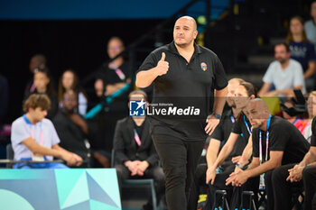 2024-08-09 - Coach Rachid Meziane of Belgium, Basketball, Women's Semifinal between France and Belgium during the Olympic Games Paris 2024 on 9 August 2024 at Bercy Arena in Paris, France - OLYMPIC GAMES PARIS 2024 - 09/08 - OLYMPIC GAMES PARIS 2024 - OLYMPIC GAMES