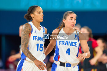 2024-08-09 - Gabby Williams and Marine Fauthoux of France, Basketball, Women's Semifinal between France and Belgium during the Olympic Games Paris 2024 on 9 August 2024 at Bercy Arena in Paris, France - OLYMPIC GAMES PARIS 2024 - 09/08 - OLYMPIC GAMES PARIS 2024 - OLYMPIC GAMES