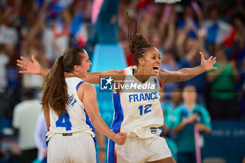 2024-08-09 - Marine Fauthoux, Iliana Rupert of France, Basketball, Women's Semifinal between France and Belgium during the Olympic Games Paris 2024 on 9 August 2024 at Bercy Arena in Paris, France - OLYMPIC GAMES PARIS 2024 - 09/08 - OLYMPIC GAMES PARIS 2024 - OLYMPIC GAMES