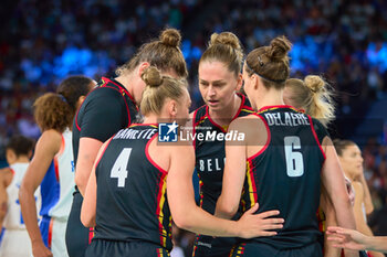 2024-08-09 - Players of Belgium, Basketball, Women's Semifinal between France and Belgium during the Olympic Games Paris 2024 on 9 August 2024 at Bercy Arena in Paris, France - OLYMPIC GAMES PARIS 2024 - 09/08 - OLYMPIC GAMES PARIS 2024 - OLYMPIC GAMES