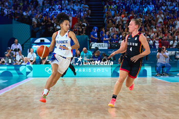 2024-08-09 - Leïla Lacan of France and Elise Ramette of Belgium, Basketball, Women's Semifinal between France and Belgium during the Olympic Games Paris 2024 on 9 August 2024 at Bercy Arena in Paris, France - OLYMPIC GAMES PARIS 2024 - 09/08 - OLYMPIC GAMES PARIS 2024 - OLYMPIC GAMES