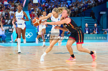 2024-08-09 - Marine Johannès of France and Elise Ramette of Belgium, Basketball, Women's Semifinal between France and Belgium during the Olympic Games Paris 2024 on 9 August 2024 at Bercy Arena in Paris, France - OLYMPIC GAMES PARIS 2024 - 09/08 - OLYMPIC GAMES PARIS 2024 - OLYMPIC GAMES