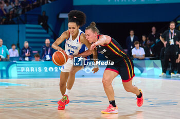 2024-08-09 - Leïla Lacan of France and Elise Ramette of Belgium, Basketball, Women's Semifinal between France and Belgium during the Olympic Games Paris 2024 on 9 August 2024 at Bercy Arena in Paris, France - OLYMPIC GAMES PARIS 2024 - 09/08 - OLYMPIC GAMES PARIS 2024 - OLYMPIC GAMES