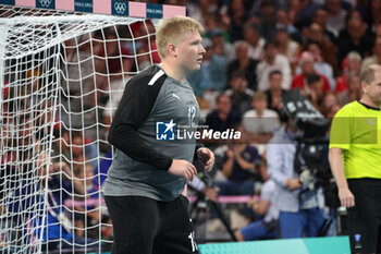 2024-08-09 - Emil Nielsen (Denmark), Handball, Men's Semifinal between Slovenia and Denmark during the Olympic Games Paris 2024 on 9 August 2024 at Pierre Mauroy stadium in Villeneuve-d'Ascq near Lille, France - OLYMPIC GAMES PARIS 2024 - 09/08 - OLYMPIC GAMES PARIS 2024 - OLYMPIC GAMES