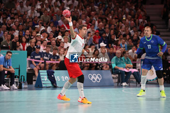 2024-08-09 - Rasmus Lauge (Denmark), Handball, Men's Semifinal between Slovenia and Denmark during the Olympic Games Paris 2024 on 9 August 2024 at Pierre Mauroy stadium in Villeneuve-d'Ascq near Lille, France - OLYMPIC GAMES PARIS 2024 - 09/08 - OLYMPIC GAMES PARIS 2024 - OLYMPIC GAMES