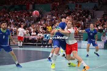 2024-08-09 - Mathias Gidsel (Denmark), Handball, Men's Semifinal between Slovenia and Denmark during the Olympic Games Paris 2024 on 9 August 2024 at Pierre Mauroy stadium in Villeneuve-d'Ascq near Lille, France - OLYMPIC GAMES PARIS 2024 - 09/08 - OLYMPIC GAMES PARIS 2024 - OLYMPIC GAMES