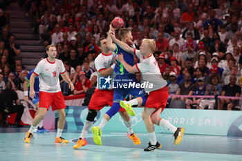 2024-08-09 - Aleks Vlah (Slovenia), Handball, Men's Semifinal between Slovenia and Denmark during the Olympic Games Paris 2024 on 9 August 2024 at Pierre Mauroy stadium in Villeneuve-d'Ascq near Lille, France - OLYMPIC GAMES PARIS 2024 - 09/08 - OLYMPIC GAMES PARIS 2024 - OLYMPIC GAMES