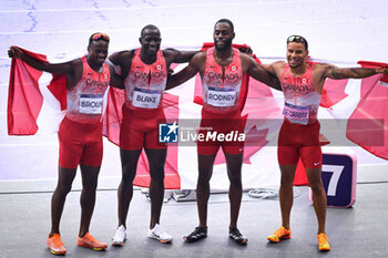 2024-08-09 - BLAKE Jerome, BROWN Aaron, De GRASSE Andre and RODNEY Brendon ( Team Canada ) Gold medal, Athletics, Men's 4 x 100m Relay Final during the Olympic Games Paris 2024 on 9 August 2024 at Stade de France in Saint-Denis near Paris, France - OLYMPIC GAMES PARIS 2024 - 09/08 - OLYMPIC GAMES PARIS 2024 - OLYMPIC GAMES