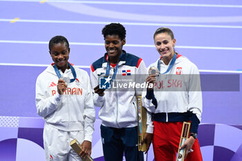 2024-08-09 - Salwa Eid Naser (BRN) Silver medal, PAULINO Marileidy ( DOM ) Gold medal, KACZMAREK Natalia ( POL ) Bronze medal, Athletics, Women's 400m Final during the Olympic Games Paris 2024 on 9 August 2024 at Stade de France in Saint-Denis near Paris, France - OLYMPIC GAMES PARIS 2024 - 09/08 - OLYMPIC GAMES PARIS 2024 - OLYMPIC GAMES