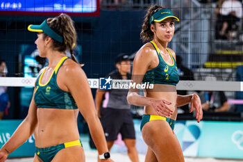 2024-08-09 - Taliqua Clancy (AUS), Beach Volleyball, Women's Bronze Medal Match between Australia and Switzerland during the Olympic Games Paris 2024 on 9 August 2024 at Eiffel Tower Stadium in Paris, France - OLYMPIC GAMES PARIS 2024 - 09/08 - OLYMPIC GAMES PARIS 2024 - OLYMPIC GAMES