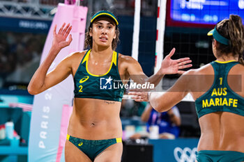 2024-08-09 - Taliqua Clancy (AUS), Beach Volleyball, Women's Bronze Medal Match between Australia and Switzerland during the Olympic Games Paris 2024 on 9 August 2024 at Eiffel Tower Stadium in Paris, France - OLYMPIC GAMES PARIS 2024 - 09/08 - OLYMPIC GAMES PARIS 2024 - OLYMPIC GAMES