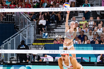 2024-08-09 - Nina Brunner (SUI), Beach Volleyball, Women's Bronze Medal Match between Australia and Switzerland during the Olympic Games Paris 2024 on 9 August 2024 at Eiffel Tower Stadium in Paris, France - OLYMPIC GAMES PARIS 2024 - 09/08 - OLYMPIC GAMES PARIS 2024 - OLYMPIC GAMES