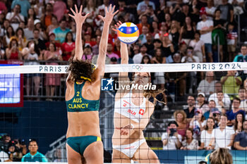 2024-08-09 - Nina Brunner (SUI), Beach Volleyball, Women's Bronze Medal Match between Australia and Switzerland during the Olympic Games Paris 2024 on 9 August 2024 at Eiffel Tower Stadium in Paris, France - OLYMPIC GAMES PARIS 2024 - 09/08 - OLYMPIC GAMES PARIS 2024 - OLYMPIC GAMES