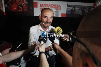 2024-06-12 - press conference for the presentation of the WDW World Ducati Week scheduled at the Misano racetrack between 26 and 29 July 2024 - with CEO Claudio Domenicali, MotoGP riders Pecco Bagnaia and Enea Bastianini, Toni Cairoli of the new Ducati cross team. Bologna, June 12, 2024, Ducati Factory in borgo Panigale - WORLD DUCATI WEEK PRESENTATION - OTHER - MOTORS