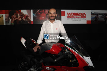 2024-06-12 - press conference for the presentation of the WDW World Ducati Week scheduled at the Misano racetrack between 26 and 29 July 2024 - with CEO Claudio Domenicali, MotoGP riders Pecco Bagnaia and Enea Bastianini, Toni Cairoli of the new Ducati cross team. Bologna, June 12, 2024, Ducati Factory in borgo Panigale - WORLD DUCATI WEEK PRESENTATION - OTHER - MOTORS