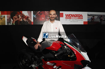 2024-06-12 - press conference for the presentation of the WDW World Ducati Week scheduled at the Misano racetrack between 26 and 29 July 2024 - with CEO Claudio Domenicali, MotoGP riders Pecco Bagnaia and Enea Bastianini, Toni Cairoli of the new Ducati cross team. Bologna, June 12, 2024, Ducati Factory in borgo Panigale - WORLD DUCATI WEEK PRESENTATION - OTHER - MOTORS