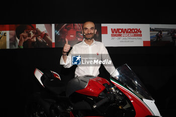 2024-06-12 - press conference for the presentation of the WDW World Ducati Week scheduled at the Misano racetrack between 26 and 29 July 2024 - with CEO Claudio Domenicali, MotoGP riders Pecco Bagnaia and Enea Bastianini, Toni Cairoli of the new Ducati cross team. Bologna, June 12, 2024, Ducati Factory in borgo Panigale - WORLD DUCATI WEEK PRESENTATION - OTHER - MOTORS