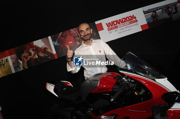 2024-06-12 - press conference for the presentation of the WDW World Ducati Week scheduled at the Misano racetrack between 26 and 29 July 2024 - with CEO Claudio Domenicali, MotoGP riders Pecco Bagnaia and Enea Bastianini, Toni Cairoli of the new Ducati cross team. Bologna, June 12, 2024, Ducati Factory in borgo Panigale - WORLD DUCATI WEEK PRESENTATION - OTHER - MOTORS