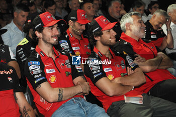 2024-06-12 - press conference for the presentation of the WDW World Ducati Week scheduled at the Misano racetrack between 26 and 29 July 2024 - with CEO Claudio Domenicali, MotoGP riders Pecco Bagnaia and Enea Bastianini, Toni Cairoli of the new Ducati cross team. Bologna, June 12, 2024, Ducati Factory in borgo Panigale - WORLD DUCATI WEEK PRESENTATION - OTHER - MOTORS