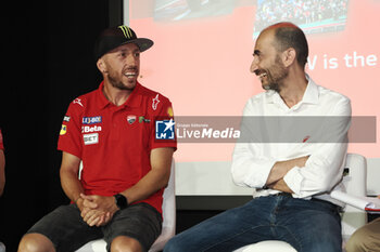 2024-06-12 - press conference for the presentation of the WDW World Ducati Week scheduled at the Misano racetrack between 26 and 29 July 2024 - with CEO Claudio Domenicali, MotoGP riders Pecco Bagnaia and Enea Bastianini, Toni Cairoli of the new Ducati cross team. Bologna, June 12, 2024, Ducati Factory in borgo Panigale - WORLD DUCATI WEEK PRESENTATION - OTHER - MOTORS