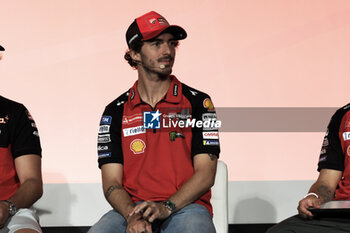 2024-06-12 - press conference for the presentation of the WDW World Ducati Week scheduled at the Misano racetrack between 26 and 29 July 2024 - with CEO Claudio Domenicali, MotoGP riders Pecco Bagnaia and Enea Bastianini, Toni Cairoli of the new Ducati cross team. Bologna, June 12, 2024, Ducati Factory in borgo Panigale - WORLD DUCATI WEEK PRESENTATION - OTHER - MOTORS