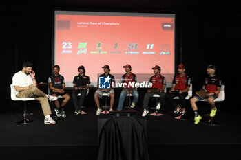 2024-06-12 - press conference for the presentation of the WDW World Ducati Week scheduled at the Misano racetrack between 26 and 29 July 2024 - with CEO Claudio Domenicali, MotoGP riders Pecco Bagnaia and Enea Bastianini, Toni Cairoli of the new Ducati cross team. Bologna, June 12, 2024, Ducati Factory in borgo Panigale - WORLD DUCATI WEEK PRESENTATION - OTHER - MOTORS