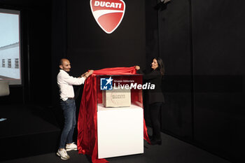 2024-06-12 - press conference for the presentation of the WDW World Ducati Week scheduled at the Misano racetrack between 26 and 29 July 2024 - with CEO Claudio Domenicali, MotoGP riders Pecco Bagnaia and Enea Bastianini, Toni Cairoli of the new Ducati cross team. Bologna, June 12, 2024, Ducati Factory in borgo Panigale - WORLD DUCATI WEEK PRESENTATION - OTHER - MOTORS