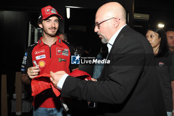 2024-06-12 - press conference for the presentation of the WDW World Ducati Week scheduled at the Misano racetrack between 26 and 29 July 2024 - with CEO Claudio Domenicali, MotoGP riders Pecco Bagnaia and Enea Bastianini, Toni Cairoli of the new Ducati cross team. Bologna, June 12, 2024, Ducati Factory in borgo Panigale - WORLD DUCATI WEEK PRESENTATION - OTHER - MOTORS