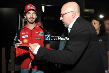 2024-06-12 - press conference for the presentation of the WDW World Ducati Week scheduled at the Misano racetrack between 26 and 29 July 2024 - with CEO Claudio Domenicali, MotoGP riders Pecco Bagnaia and Enea Bastianini, Toni Cairoli of the new Ducati cross team. Bologna, June 12, 2024, Ducati Factory in borgo Panigale - WORLD DUCATI WEEK PRESENTATION - OTHER - MOTORS