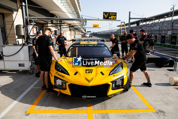 2024-02-23 - 81 EASTWOOD Charlie (irl), ANDRADE Rui (ang), VAN ROMPUY Tom (bel), TF Sport, Corvette Z06 GT3.R #81, pitlane, during the Prologue of the 2024 FIA World Endurance Championship, from February 24 to 26, 2024 on the Losail International Circuit in Lusail, Qatar - FIA WEC - PROLOGUE 2024 - QATAR - ENDURANCE - MOTORS