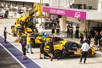 2024-02-25 - 81 EASTWOOD Charlie (irl), ANDRADE Rui (ang), VAN ROMPUY Tom (bel), TF Sport, Corvette Z06 GT3.R #81 at Scrutineering during the Prologue of the 2024 FIA World Endurance Championship, from February 24 to 26, 2024 on the Losail International Circuit in Lusail, Qatar - FIA WEC - PROLOGUE 2024 - QATAR - ENDURANCE - MOTORS