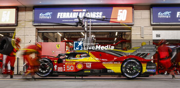 2024-02-26 - 50 FUOCO Antonio (ita), MOLINA Miguel (spa), NIELSEN Nicklas (dnk), Ferrari AF Corse, Ferrari 499P #50, action pit stopmichelin tire engineer during the Prologue of the 2024 FIA World Endurance Championship, from February 24 to 26, 2024 on the Losail International Circuit in Lusail, Qatar - FIA WEC - PROLOGUE 2024 - QATAR - ENDURANCE - MOTORS