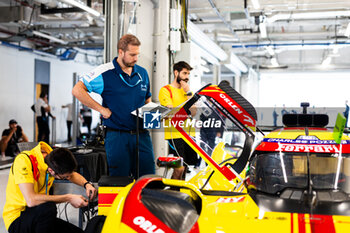 2024-02-26 - 83 KUBICA Robert (pol), SHWARTZMAN Robert (isr), YE Yifei (chn), AF Corse, Ferrari 499P #83, scrutineering, verifications techniques, during the Prologue of the 2024 FIA World Endurance Championship, from February 24 to 26, 2024 on the Losail International Circuit in Lusail, Qatar - FIA WEC - PROLOGUE 2024 - QATAR - ENDURANCE - MOTORS