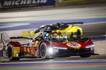 2024-02-29 - 50 FUOCO Antonio (ita), MOLINA Miguel (spa), NIELSEN Nicklas (dnk), Ferrari AF Corse, Ferrari 499P #50, action during the Qatar Airways Qatar 1812 KM, 1st round of the 2024 FIA World Endurance Championship, from February 29 to March 02, 2024 on the Losail International Circuit in Lusail, Qatar - FIA WEC - QATAR AIRWAYS QATAR 1812 KM - ENDURANCE - MOTORS