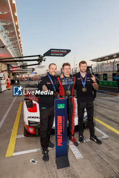 2024-03-01 - 05 CAMPBELL Matt (aus), CHRISTENSEN Michael (dnk), MAKOWIECKI Frédéric (fra), Porsche Penske Motorsport, Porsche 963 #05, Hypercar, stand, pit lane, pole position, during the Qatar Airways Qatar 1812 KM, 1st round of the 2024 FIA World Endurance Championship, from February 29 to March 02, 2024 on the Losail International Circuit in Lusail, Qatar - FIA WEC - QATAR AIRWAYS QATAR 1812 KM - ENDURANCE - MOTORS