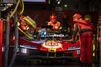 2024-03-01 - 50 FUOCO Antonio (ita), MOLINA Miguel (spa), NIELSEN Nicklas (dnk), Ferrari AF Corse, Ferrari 499P #50, pitlane, during the Qatar Airways Qatar 1812 KM, 1st round of the 2024 FIA World Endurance Championship, from February 29 to March 02, 2024 on the Losail International Circuit in Lusail, Qatar - FIA WEC - QATAR AIRWAYS QATAR 1812 KM - ENDURANCE - MOTORS