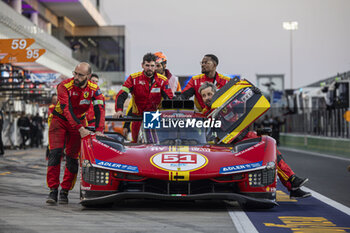 2024-03-01 - 51 PIER GUIDI Alessandro (ita), CALADO James (gbr), GIOVINAZZI Antonio (ita), Ferrari AF Corse, Ferrari 499P #51, pitlane, during the Qatar Airways Qatar 1812 KM, 1st round of the 2024 FIA World Endurance Championship, from February 29 to March 02, 2024 on the Losail International Circuit in Lusail, Qatar - FIA WEC - QATAR AIRWAYS QATAR 1812 KM - ENDURANCE - MOTORS