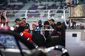 2024-03-01 - HERIAU François (fra), MANN Simon (usa), ROVERA Alessio (ita), Vista AF Corse, Ferrari 296 GT3 #55, LM GT3, autograph session, pitwall during the Qatar Airways Qatar 1812 KM, 1st round of the 2024 FIA World Endurance Championship, from February 29 to March 02, 2024 on the Losail International Circuit in Lusail, Qatar - FIA WEC - QATAR AIRWAYS QATAR 1812 KM - ENDURANCE - MOTORS