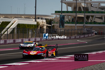 2024-03-01 - 51 PIER GUIDI Alessandro (ita), CALADO James (gbr), GIOVINAZZI Antonio (ita), Ferrari AF Corse, Ferrari 499P #51, Hypercar, action during the Qatar Airways Qatar 1812 KM, 1st round of the 2024 FIA World Endurance Championship, from February 29 to March 02, 2024 on the Losail International Circuit in Lusail, Qatar - FIA WEC - QATAR AIRWAYS QATAR 1812 KM - ENDURANCE - MOTORS