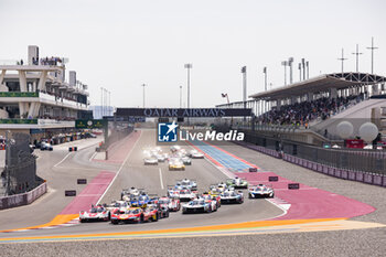 2024-03-02 - 50 FUOCO Antonio (ita), MOLINA Miguel (spa), NIELSEN Nicklas (dnk), Ferrari AF Corse, Ferrari 499P #50, Hypercar, action 06 ESTRE Kevin (fra), LOTTERER André (ger), VANTHOOR Laurens (bel), Porsche Penske Motorsport, Porsche 963 #06, Hypercar, action 93 JENSEN Mikkel (dnk), MULLER Nico (swi), VERGNE Jean-Eric (fra), Peugeot TotalEnergies, Peugeot 9x8 #93, Hypercar, action depart, start during the Qatar Airways Qatar 1812 KM, 1st round of the 2024 FIA World Endurance Championship, from February 29 to March 02, 2024 on the Losail International Circuit in Lusail, Qatar - FIA WEC - QATAR AIRWAYS QATAR 1812 KM - ENDURANCE - MOTORS